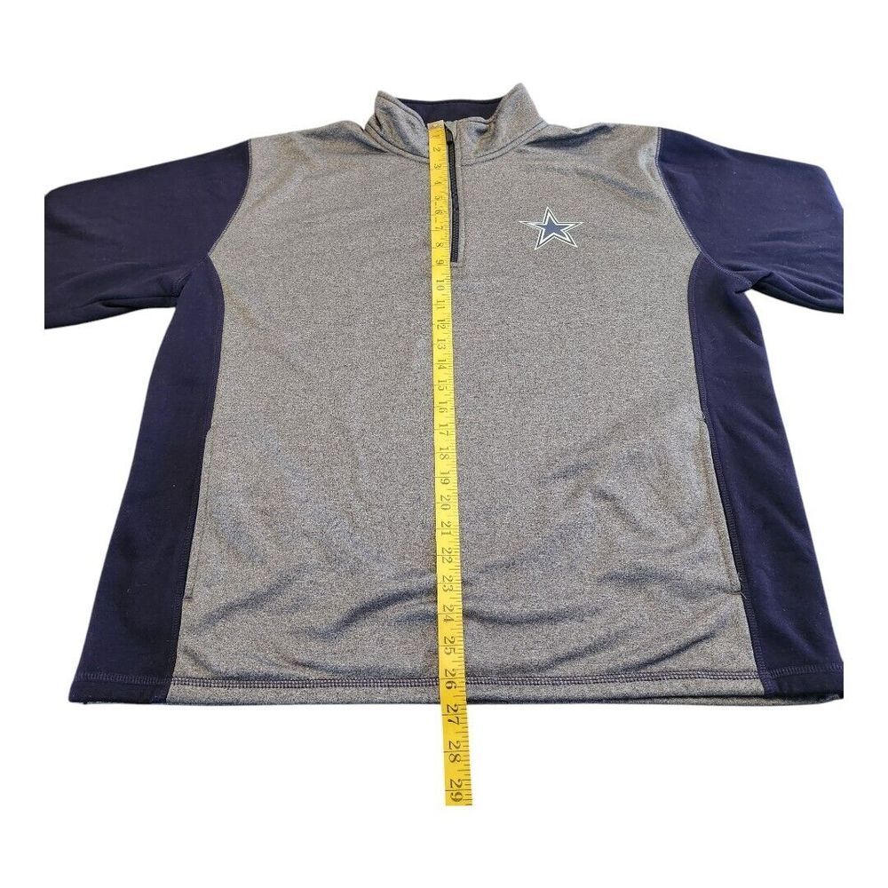 Dallas Cowboys NFL Men's Quarter-Zip Logo Jacket, Size Large EUC Star Heathered - Picture 5 of 9